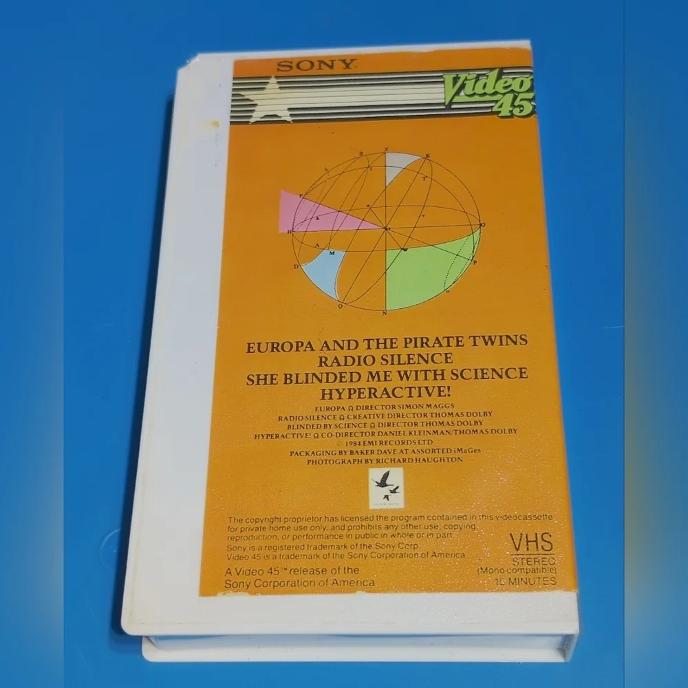 1984 VHS Video45 Thomas Dolby Europa Blinded Me With Science Hyperactive Radio